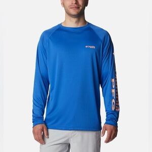 Columbia PFG Terminal blue/orange Tackle Long Sleeve Shirt